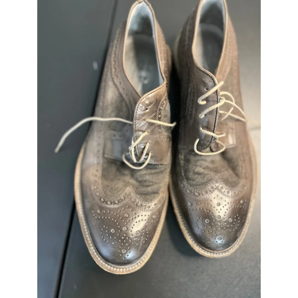 Jennifer Tattanelli Mens Brown Wingtip‎ Brogue Oxford Shoes Leather Suede Italy